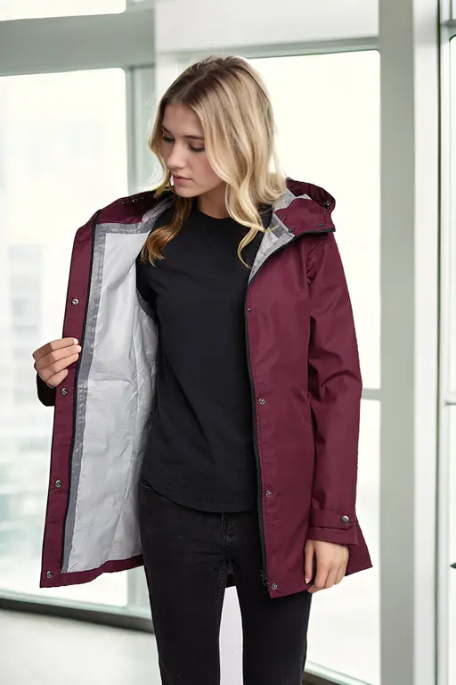 Burgundy inside Whitney Waterproof Cotton lightweight