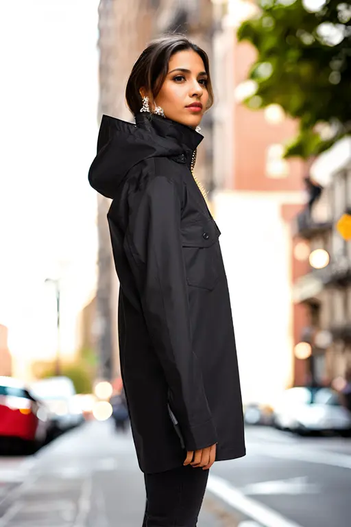 Black sideview Waterproof Ultra Lightweight  jacket
