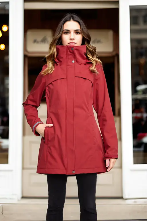 Red Hanna Waterproof Travel Jacket