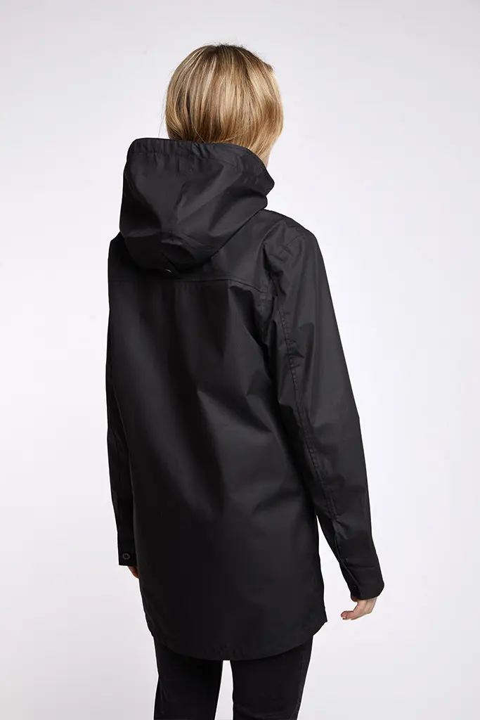 Black backview Waterproof Ultra Lightweight  jacket