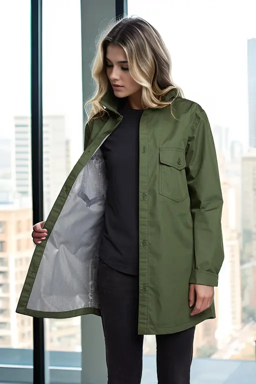 Olive with interior Waterproof Ultra Lightweight  jacket