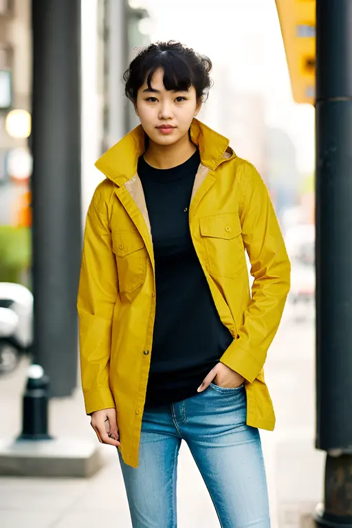 Yellow Waterproof Ultra Lightweight  jacket