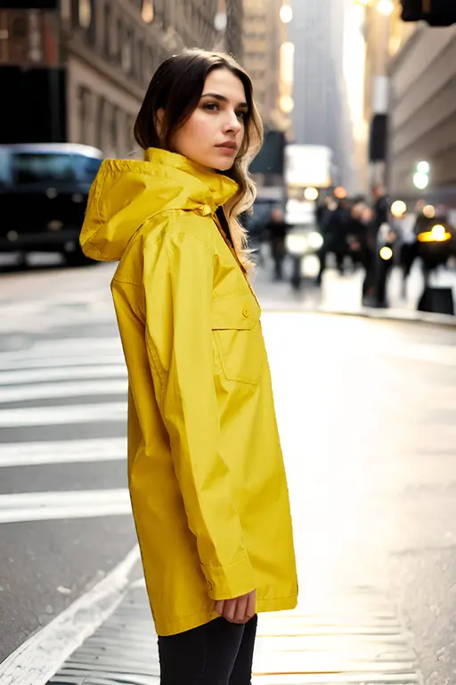 Yellow sideview Waterproof Ultra Lightweight  jacket