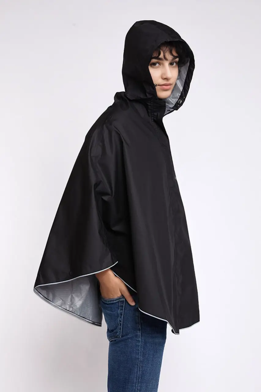 Harper Waterproof Poncho Black