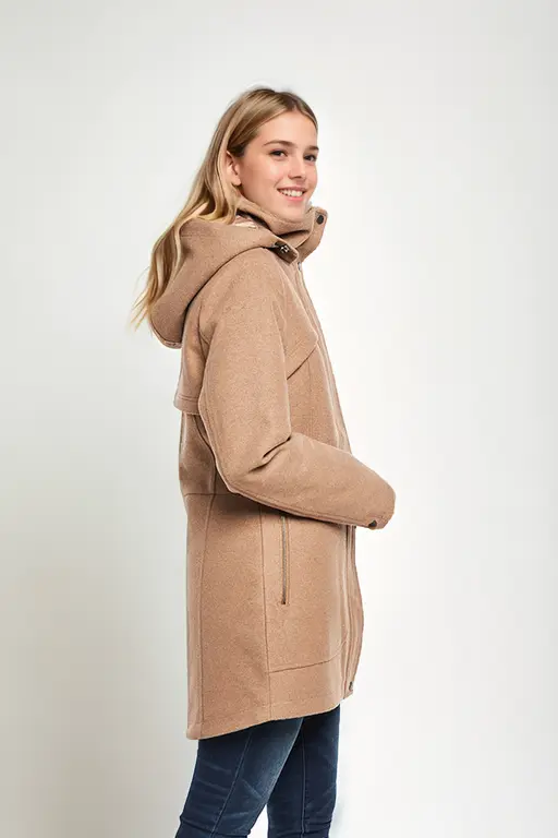 Hailey Camel Waterproof Winter Coat side
