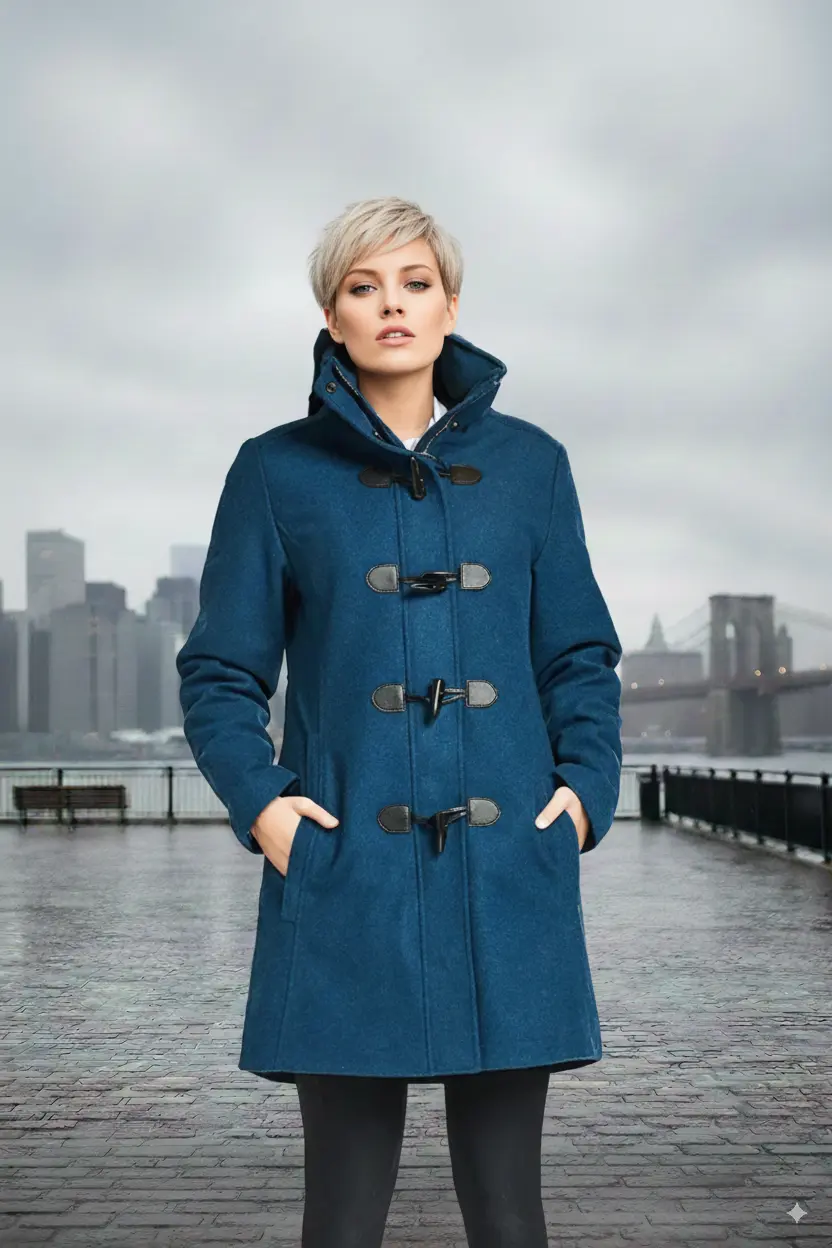Dana Deep Teal Waterproof Wool Winter Coat