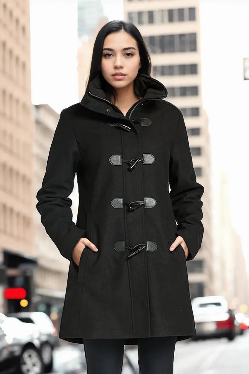 Dana Black Waterproof Wool Winter Coat